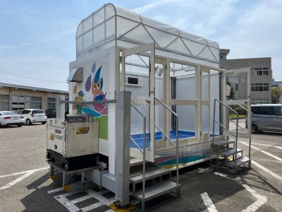 防災教育向け降雨体験装置 「コンテナ式降雨体験装置」